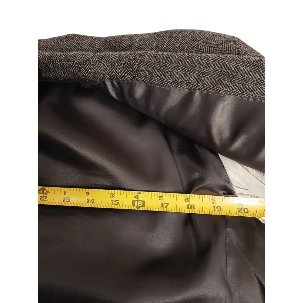 Lauren Ralph Lauren Tweed Wool Blend Sport Coat Blazer 40 Slim‎ Gray Herringbone